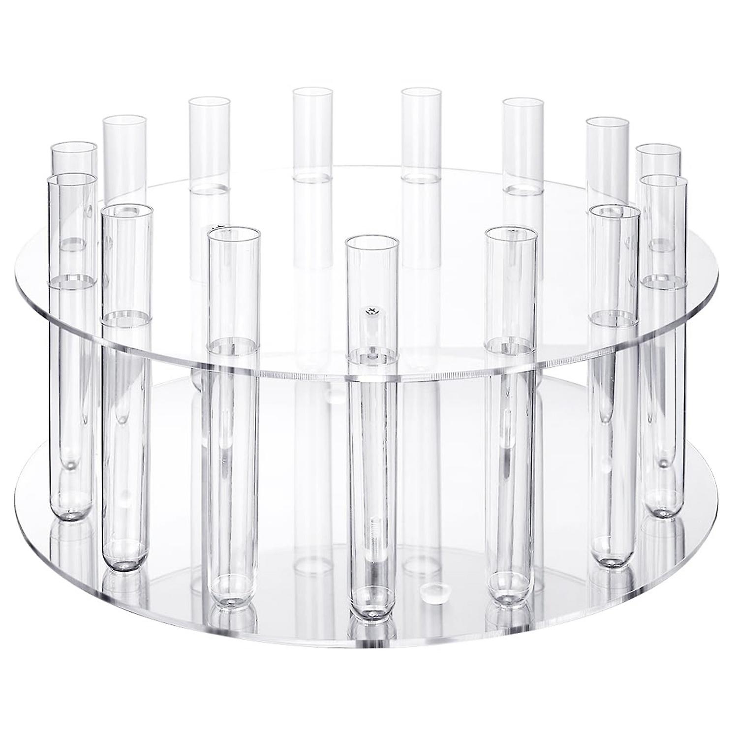 OuZhan Clear Acrylic Cake Stand Elegant Dessert Display Stand with Tubes Flower Cake Centerpiece for