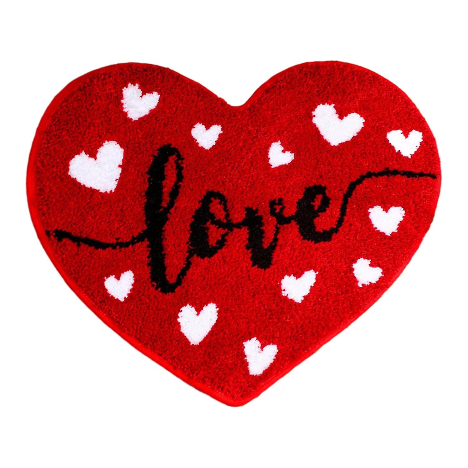 バレンタインデーバスルームラグ ノンスリップ ハート型バスマット ソフト 洗える ラブシェイプ シャワーマット バスロ