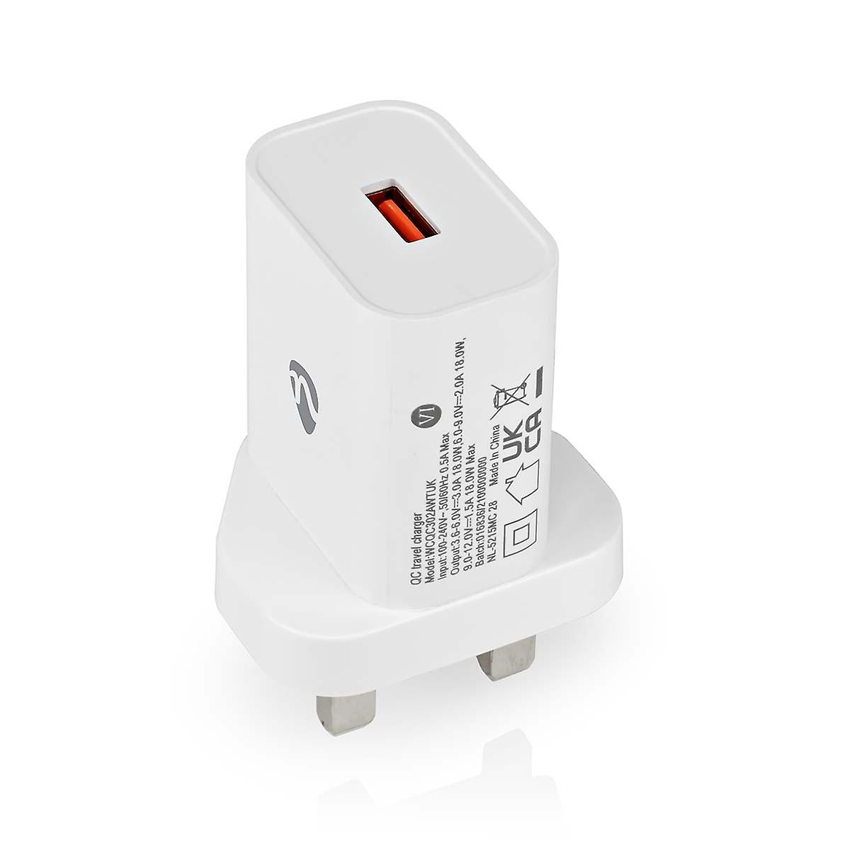 Wall Chargers | 18 W | Fast Charging Function | 3.0 A | Number of outputs: 1 | USB-A | Automatic selection a