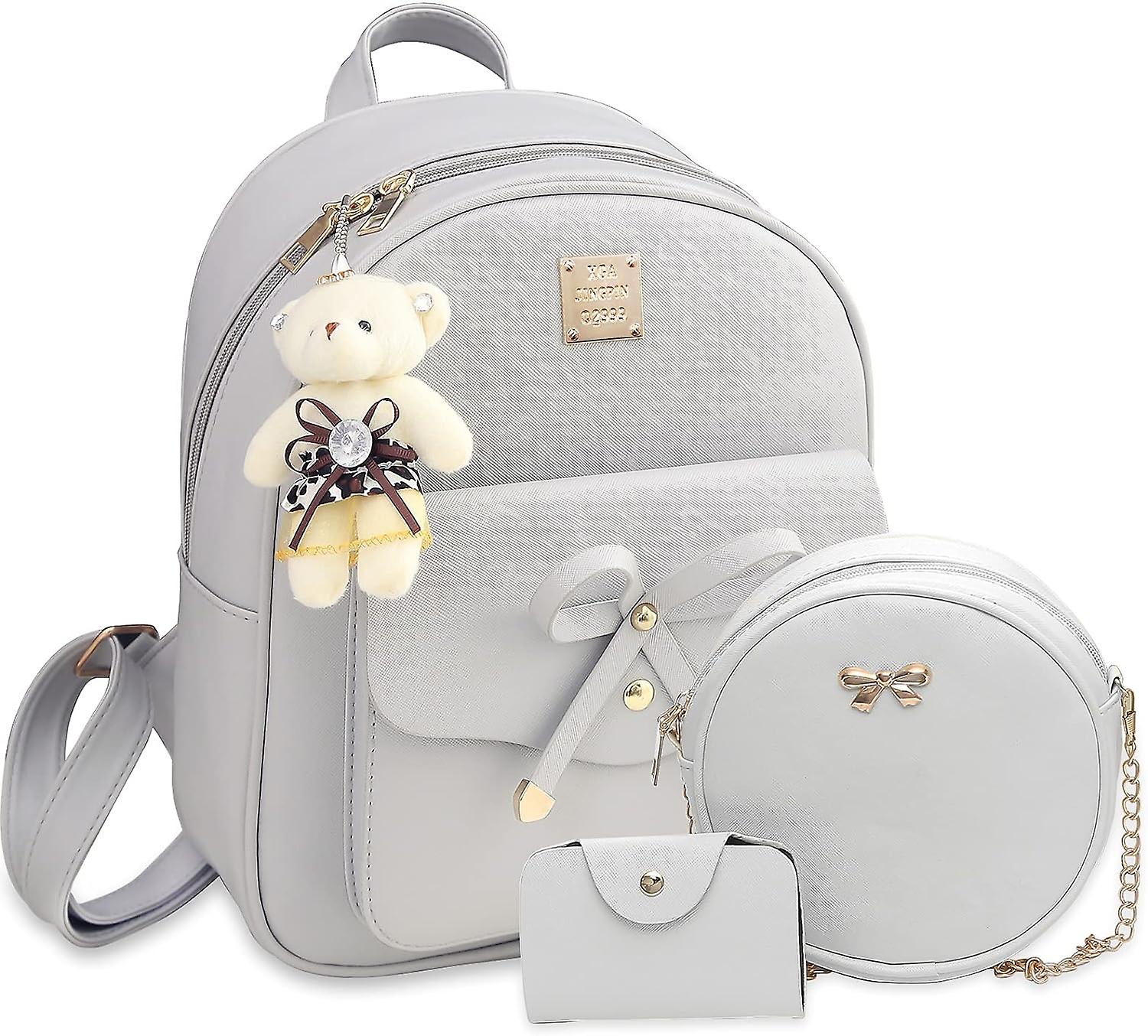 Ubiuo Mini zaino per le donne Zaino in pelle Bowknot 3-PCS Carino piccolo zaino borsa per le signore