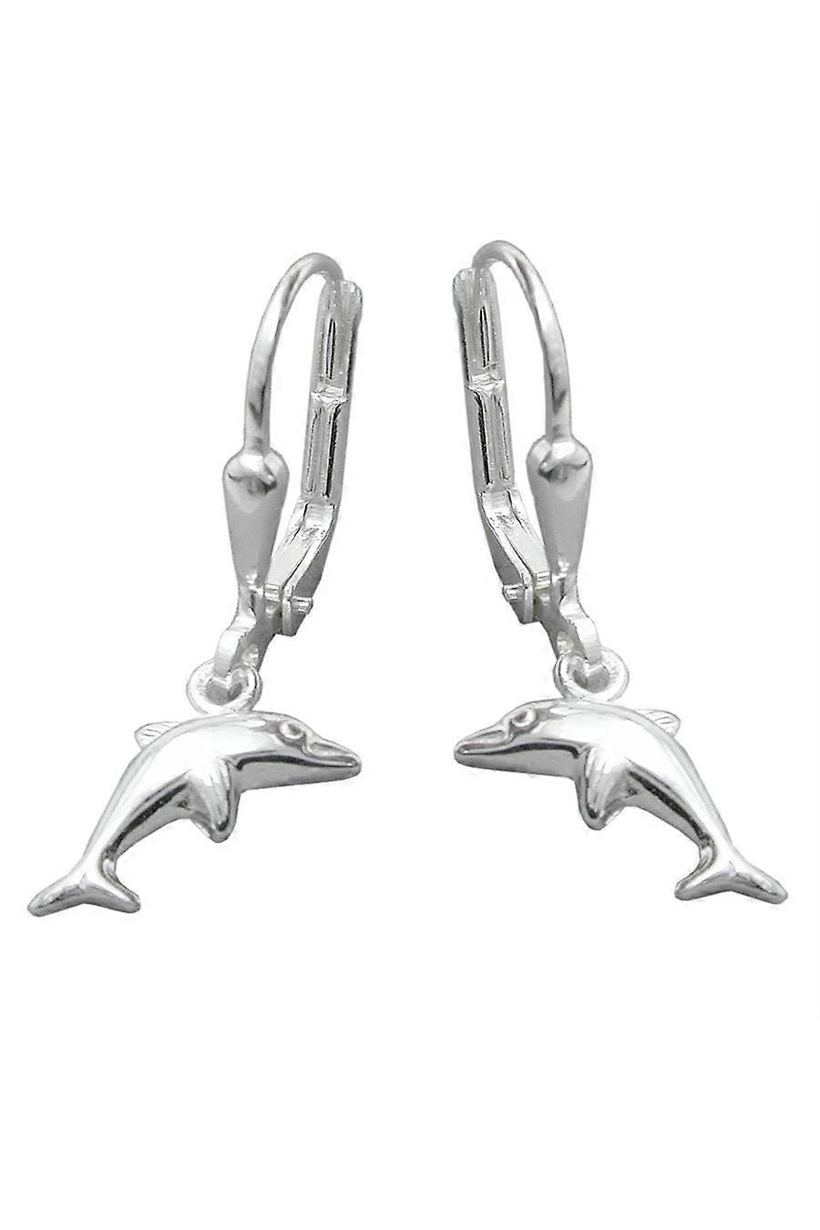 Earrings Leverback Dolphins Silver 925 - Gl90406