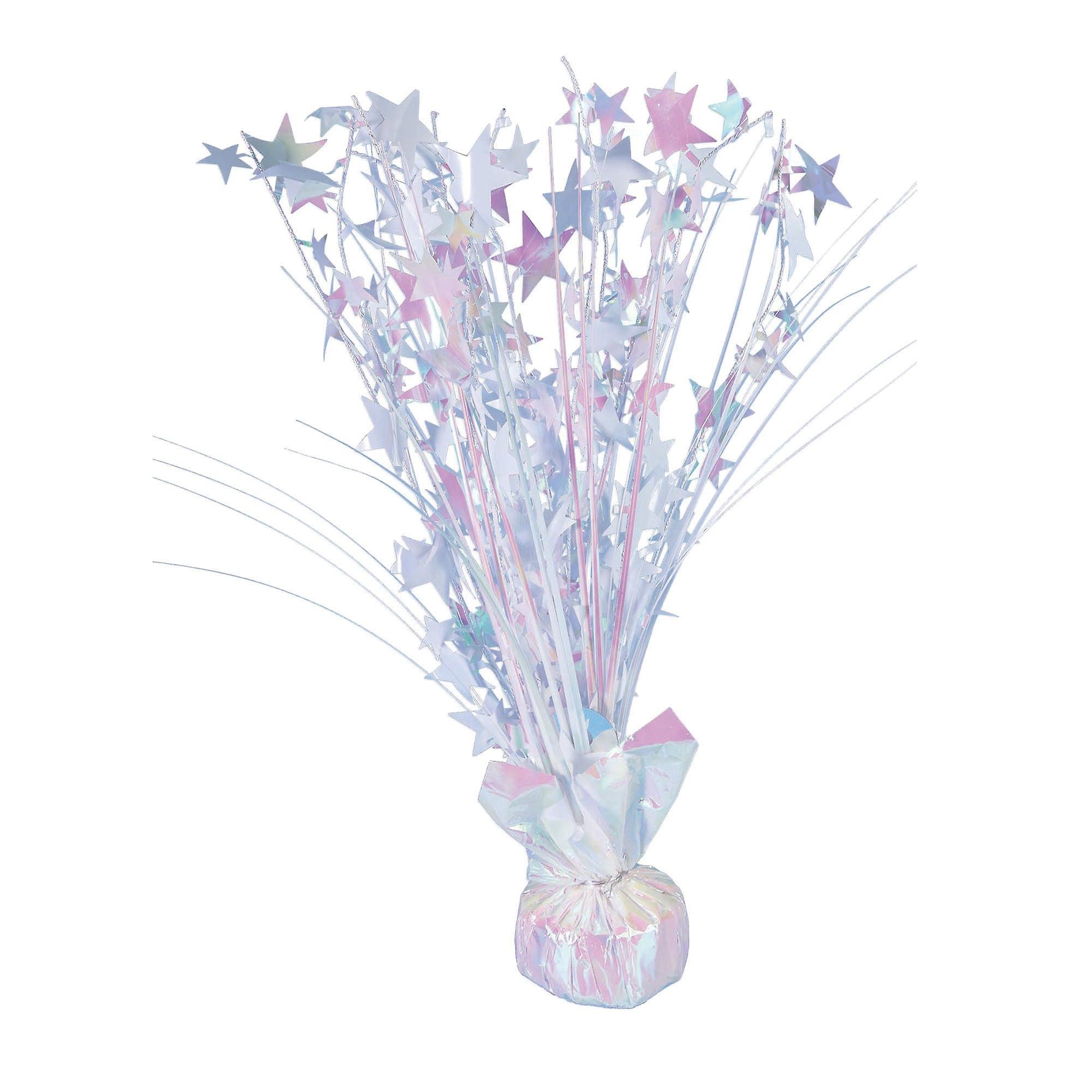 Balloon Weight Star White Iridescent Sk97934