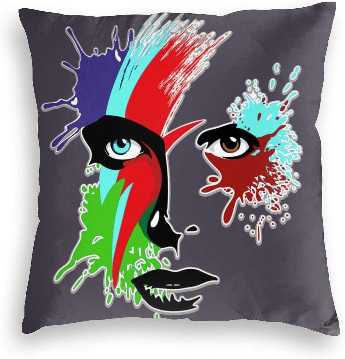 ボウイアイズ漫画ベルベット枕カバーカークッションスローソファ枕カバーベッド枕クッションカバー(26 "X26")