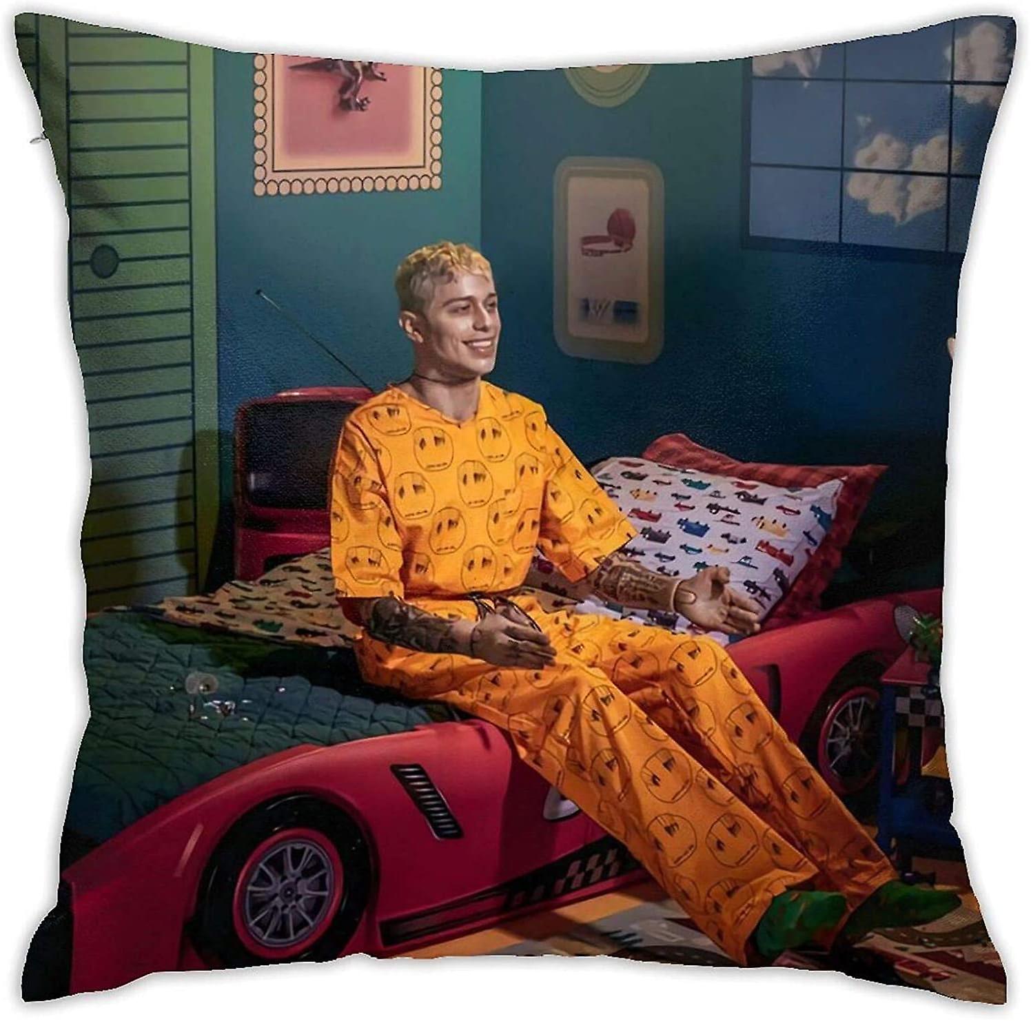 ピート・デビッドソンスロー枕カバー18 x 18インチ収縮防止シンプルな枕カバークッションカバーソフト装飾スロー枕-pl3319