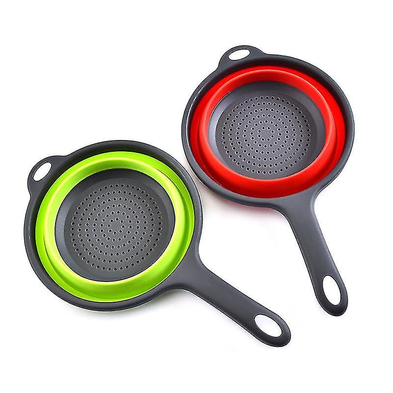 Silicone Colanders Foldable with Handle for Draining Pasta Vegetable