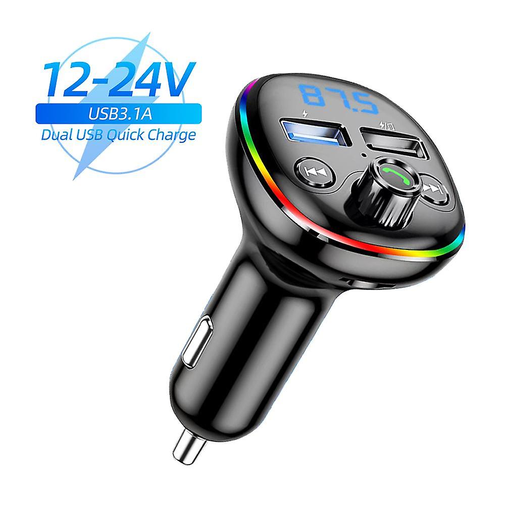 3 Port 3.1A Car MP3 FM Transmitter Bluetooth Car Kit Modulator Music Player TF Card USB Disk Audio AUX Receiver Dual USB TYPE-C Fast Charger
