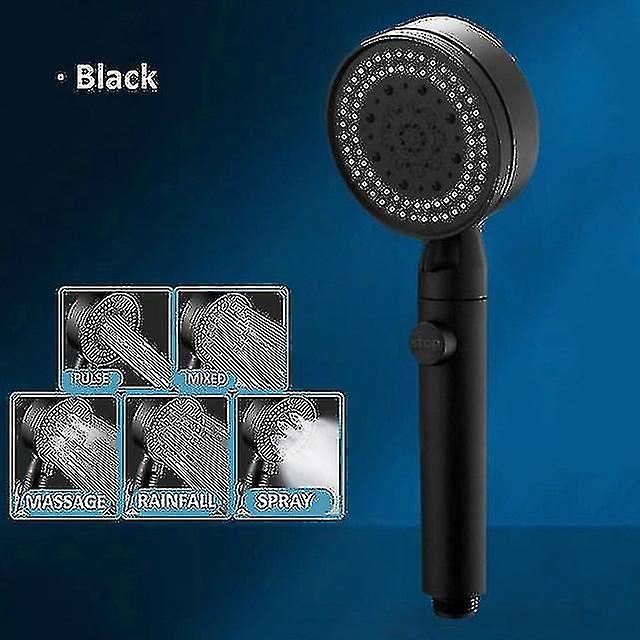 5-Mode High Pressure Water Saving Shower Head with One-Key Stop