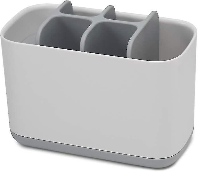 - Easy-store - Toothbrush Holder And Toothpaste Tubes, Plastic And Hygienic Large Model - White/sky