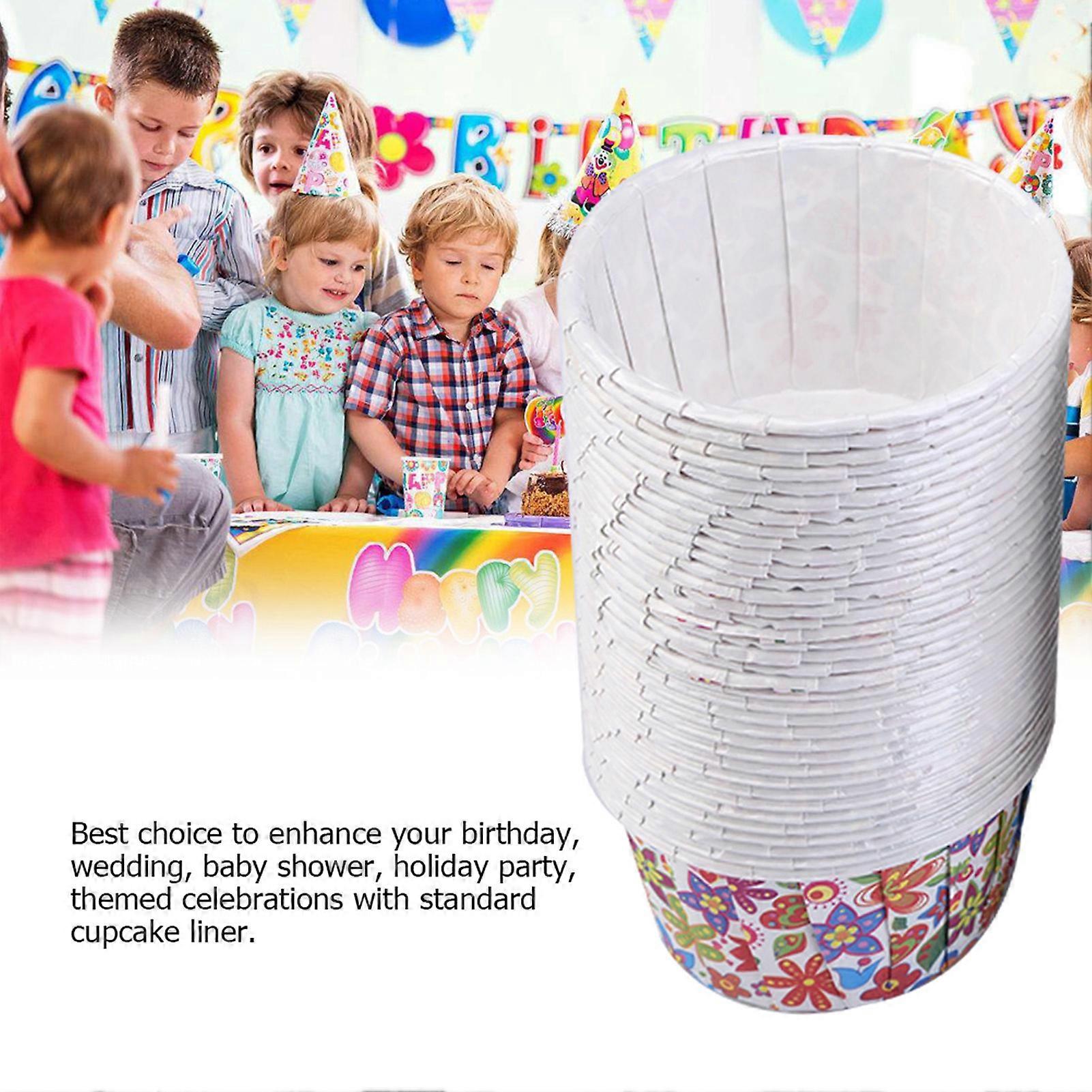 100PCS Mini Cupcake Liners #3 Rainbow Flower 50x68x39mm Baking Cups