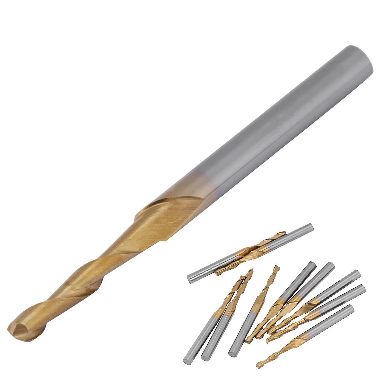 Titanium Coated 2mm Cutting Edge Double Flute End Mill 10pcs