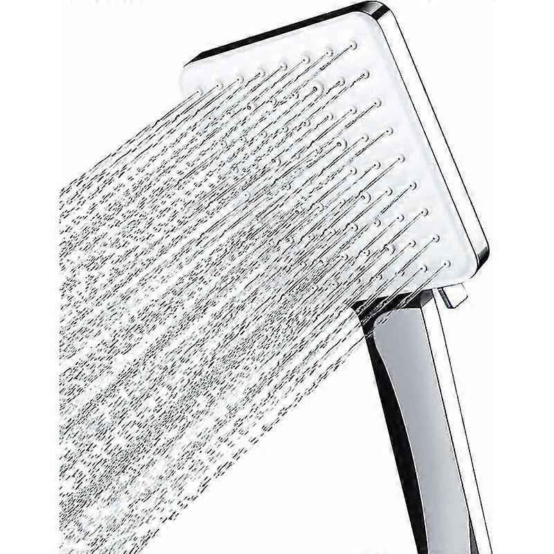 Large Square Shower Head, One Hand Control, High Pressure, with 6 Shower Modes, Chrome