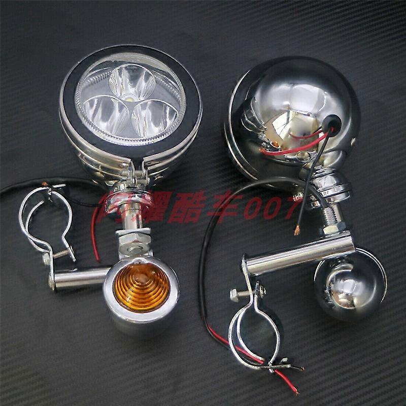 Motorcycle Harley-Davidson modified fork shock absorber fixed LED fog lights, spotlights, auxiliary running lights, turn signals