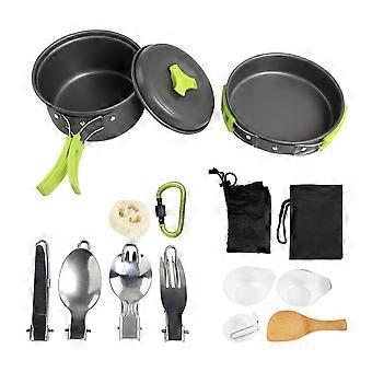 Portable Camping Pots And Pans Camping Cookware Cutlery Set Outdoor Pots
