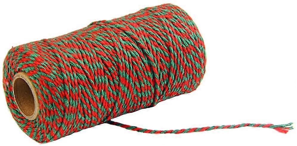 Cotton String, Red and Green String,Cotton Cord Craft String Twine for DIY Crafts and Gift Wrapping
