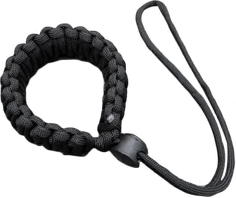 Braided Paracord Adjustable Camera Wrist Strap,safety Strap For Video Camcorder,binoculars And Dslr Camera,black
