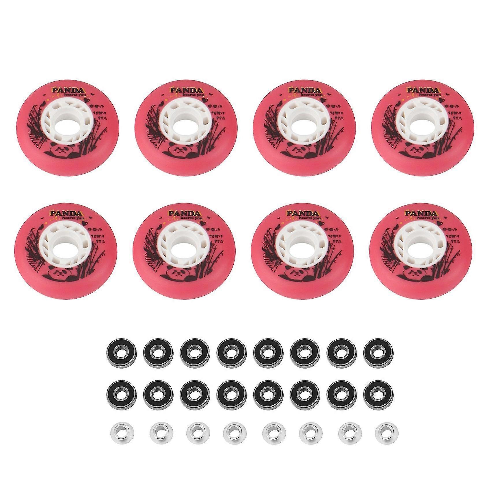 8pcs 76mm Skating Wheels 88a Roda Inline Roller Skate Wheel Pink