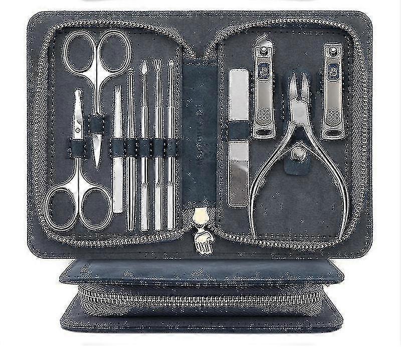 独占11ピースマニキュア/ペディキュア/ネイルケアセット/ポーチ、高品質メイド・イン・チャイナ、ブラック