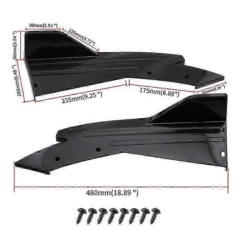 Hoge kwaliteit2PCS Universele Auto Achterbumper Spoiler Lip Koolstofvezel Vleugelbekleding Bescherming Anti-crash Diffuser Zijrok Wrap Hoek Splitter