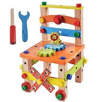 Kids Wooden Toolbox Pretend Play Set Nut Disassembly Screw Assembly Simulation Repair Carpenter Tool Montessori Education Toys
