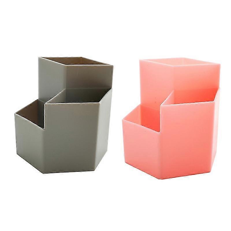 2pcs multifunctional storage box makeup case desktop organizer (random color)
