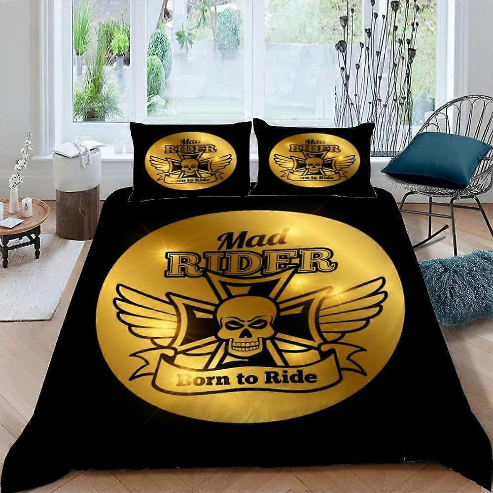 Sängkläder för vuxna cm Gothic Skull Påslakan Döskallar Sängkläder Set Microfiber Sängkläder Set + 2 örngott