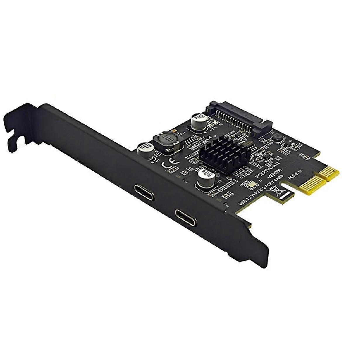 2Port PCIE Card PCI Express 3.0 X1 to Dual USB Expansion Card SATA Power USB3.2 Gen2 10Gbps ASM3142