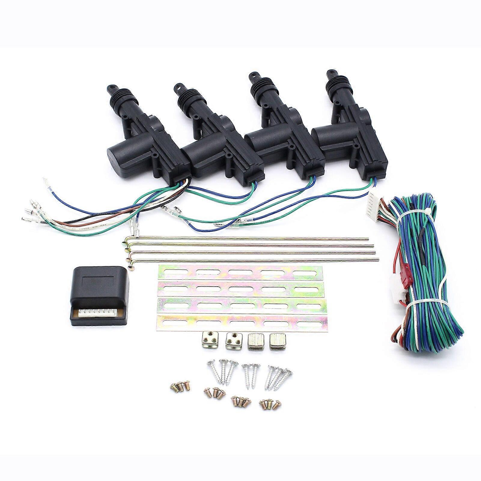 Universal 4 Door Central Door Locking System with 1 Master 3 Slaves 12V Keyless Entry Actuator Door Locking System Kit