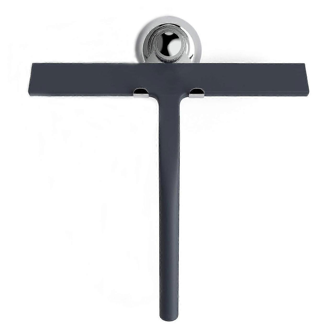 Shower Squeegee With Suction Cup Holder - 23 Cm Black - Window Squeegee For Bathroo