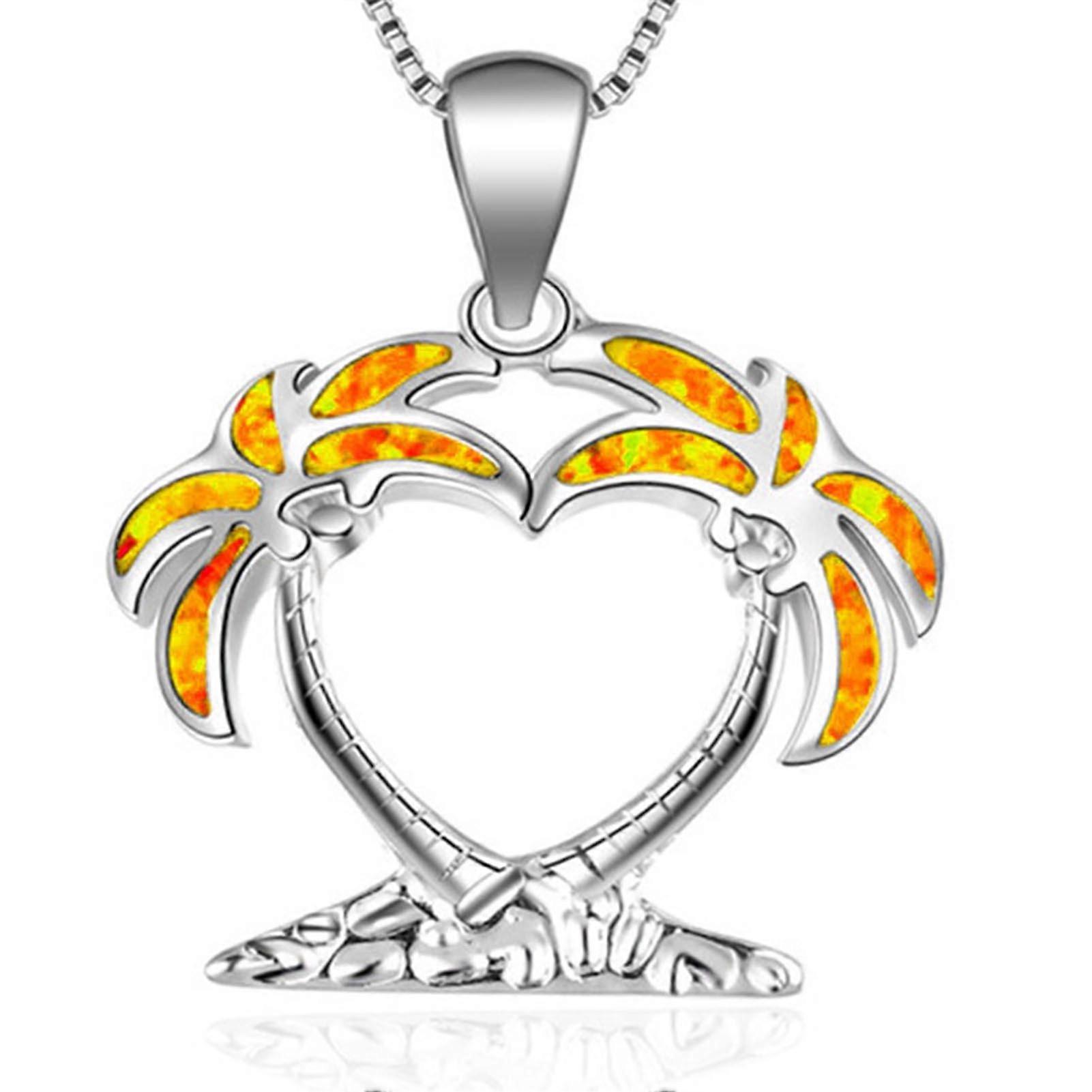Island Breeze Collier Double Palm Tree Colliers Bleu Pendentif Parfait Cadeau d’Anniversaire