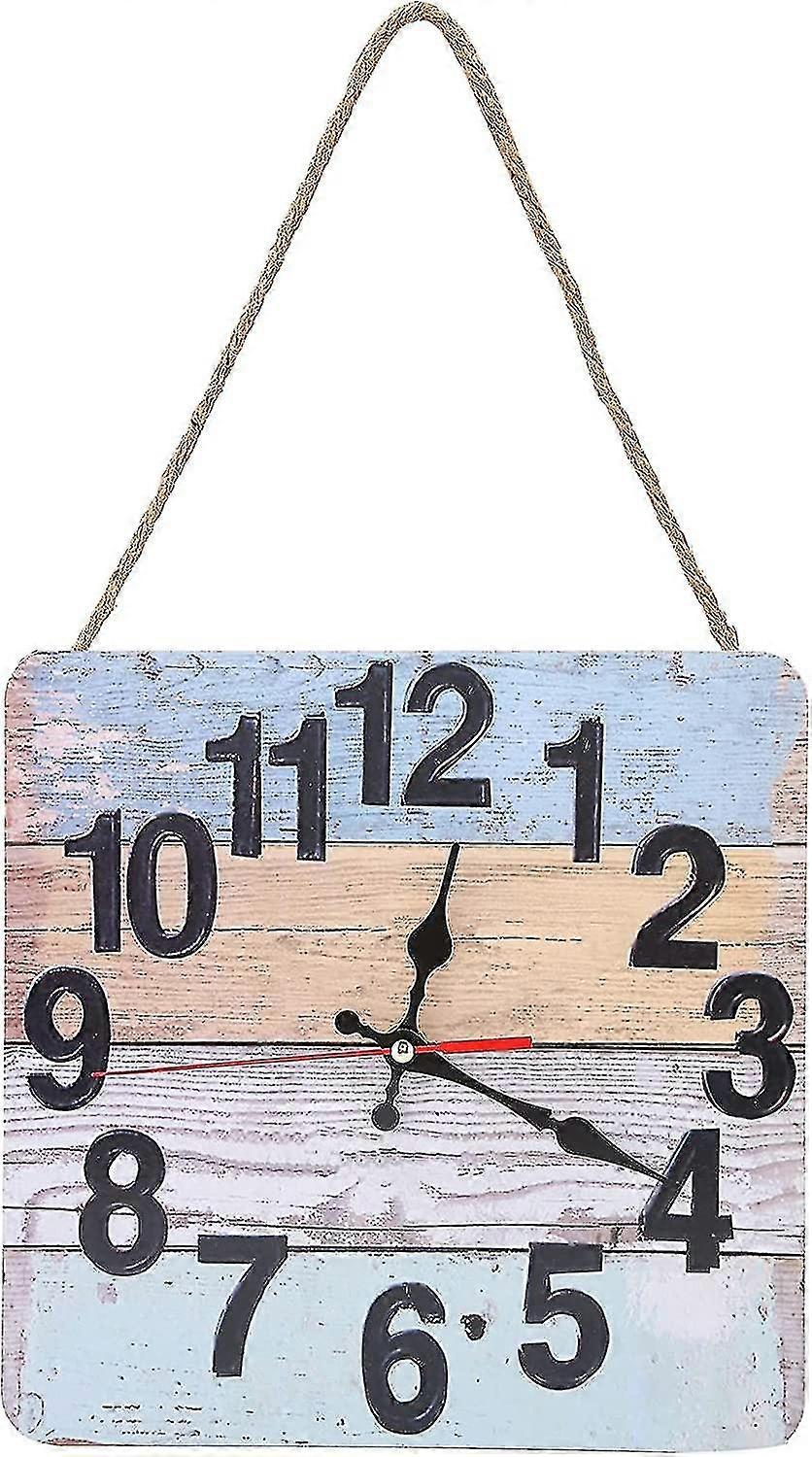 Retro Minimalist Square Wall Clock - Industrial Style Silent Decorative Clock for Home or Business BAOPENG