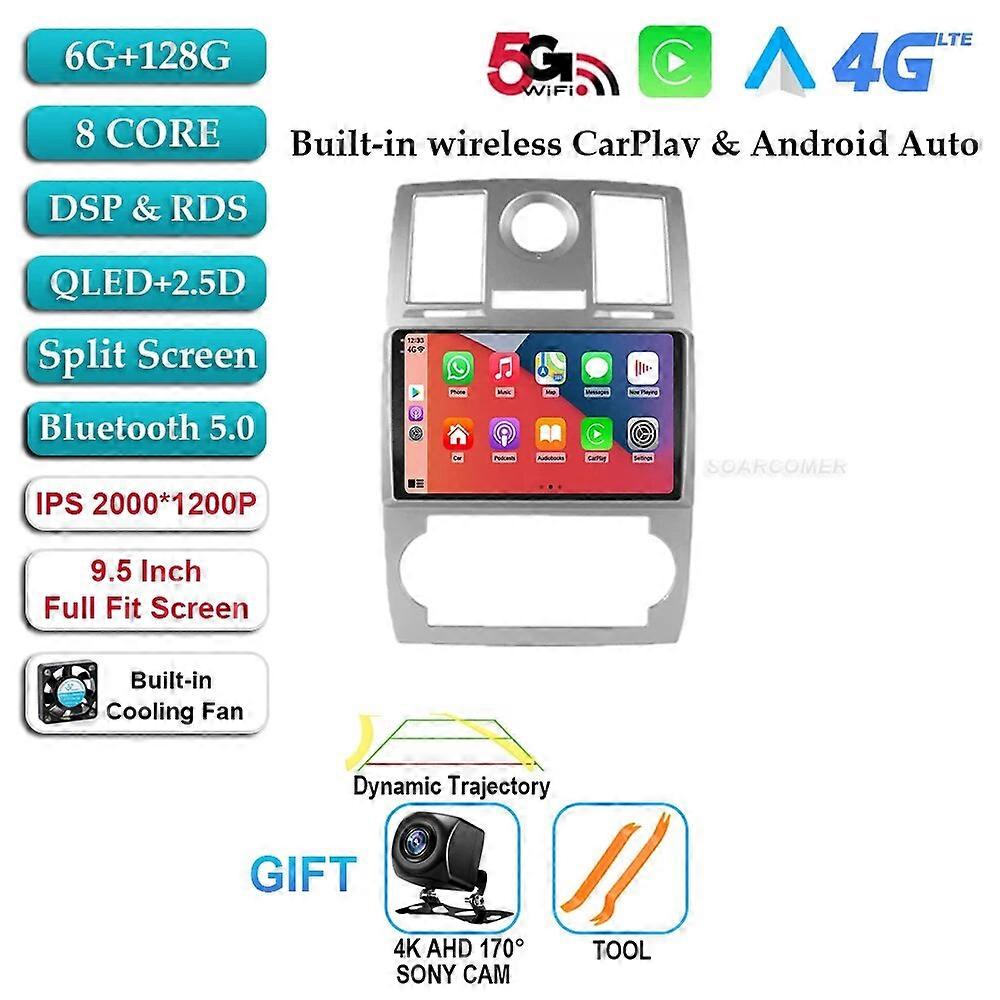 Car Radio Android 13 Carplay For CHRYSLER 300C 2004 - 2011 GPS Navigation 5G Video Auto Stereo Wifi Head Bluetooth No 2din DVD