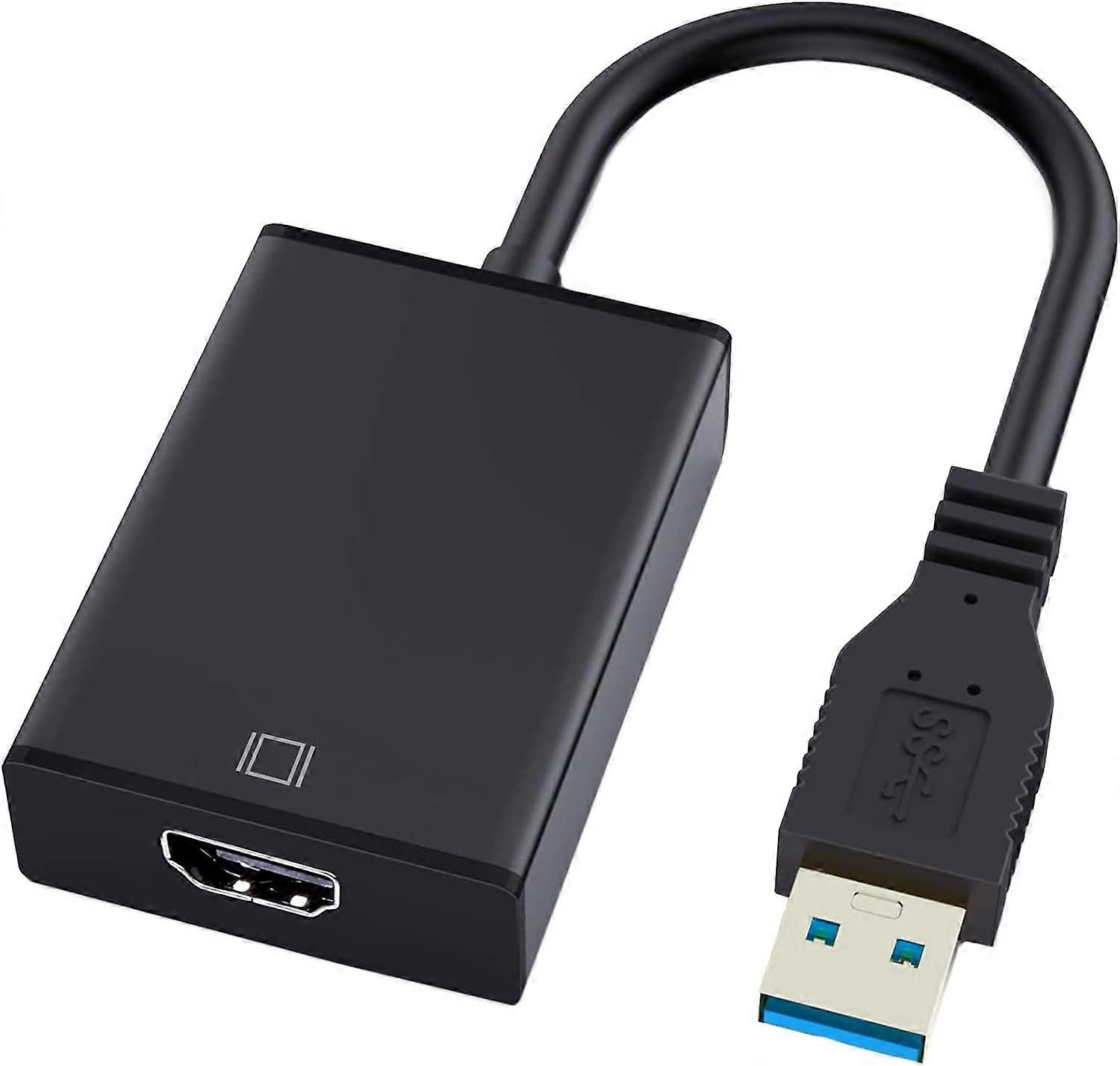 Adattatore da USB a HDMI per monitor multipli 1080P compatibile con Windows XP/7/8/10/11 Nero, 2024 Ping