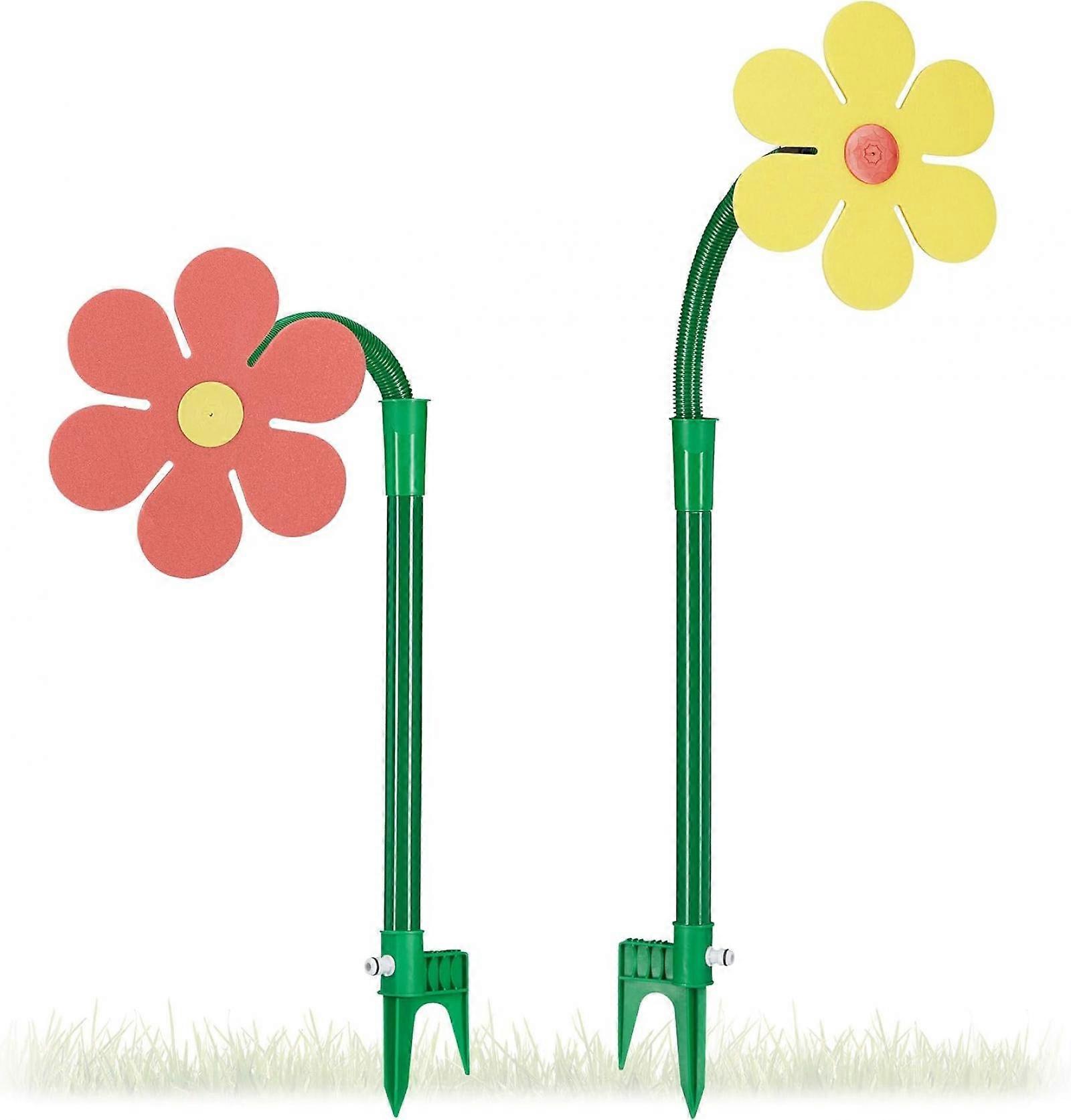 Kinder, 6 Meter erreichbar, 360°, Wasserspritzspielzeug Blumensprenger - 2er-Set, rot/gelb 2024 Neu