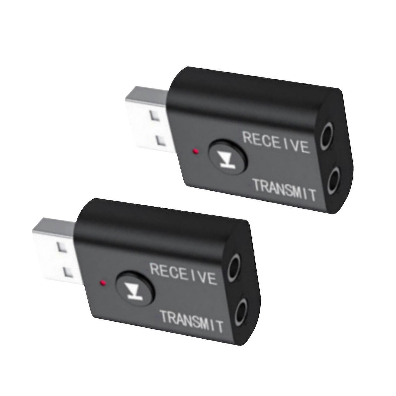 Bluetooth 5.0 2in1 Transmitter Receiver Car Wireless Audio Adapter USB 3.5mm Aux