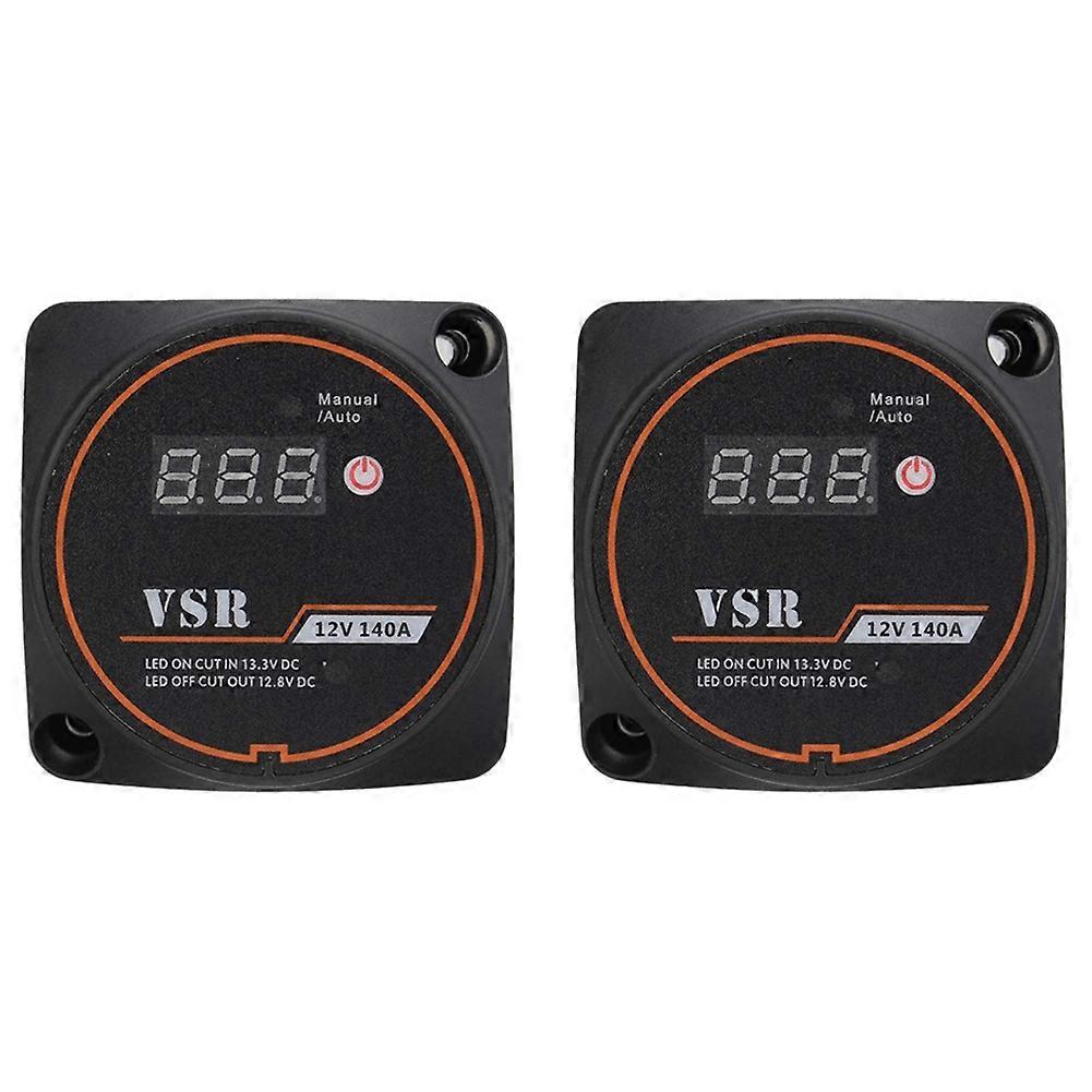 2Set Digital Display Durable Dual Battery Lsolator 12V 140A Voltage Sensitive Split Charge Relay fo