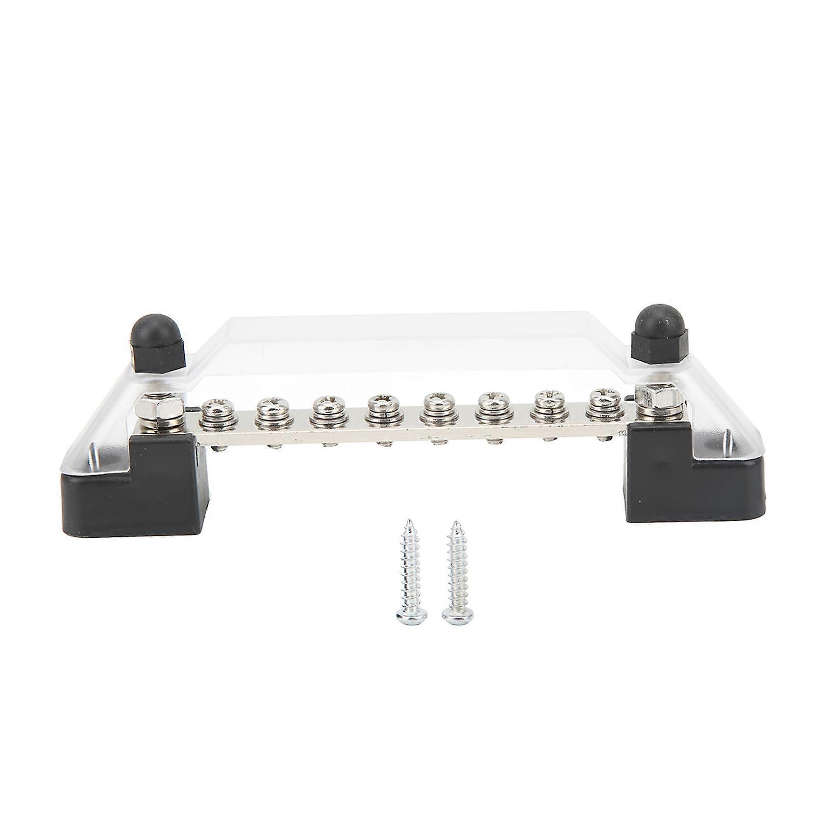 48V 150A Battery Power Distribution Block Bus Bar with Cover M6 Studs M4 Terminal Screws for Cars RVs Boats 8 Way