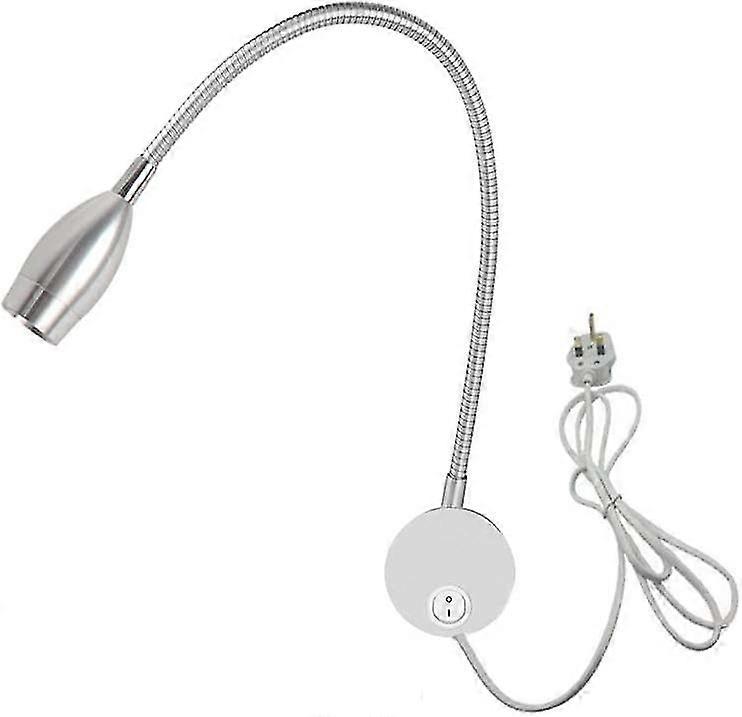 3w Reading Lamp, Flexible Bedside Led Reading Light With Acsergery Switch And Plug Wired Gift