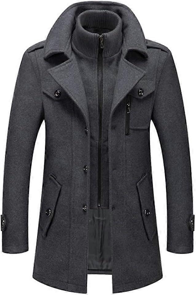 Kış Erkek Yün Ceket Soğuk Erkekler Yün Palto Çift Yakalı Rahat