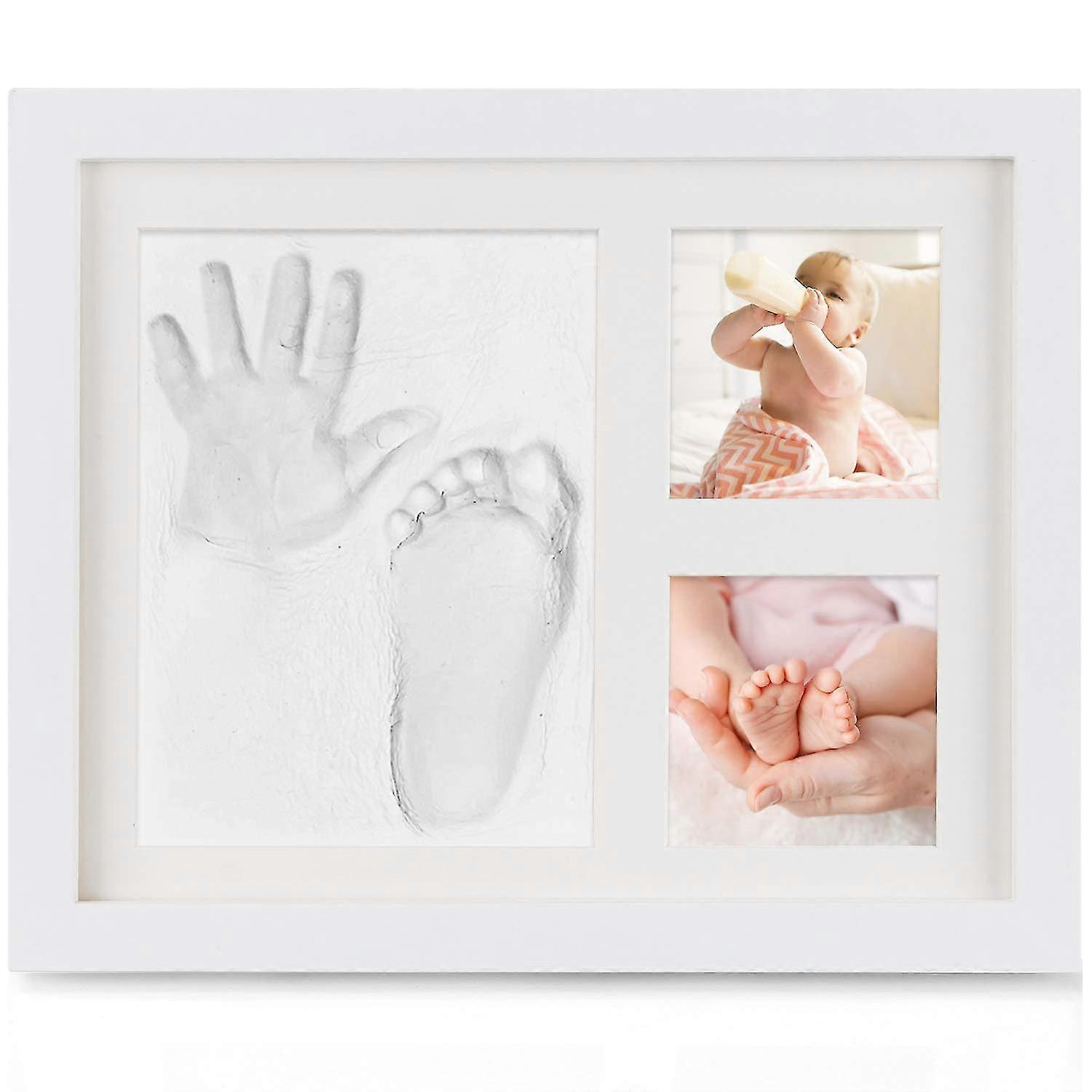 Baby Handprint Footprint Clay Footprint Set For Newborns And Toddlers, Baby Gift Girl Personalized Keepsake, Baby Nursery Decor, Unique Keepsake