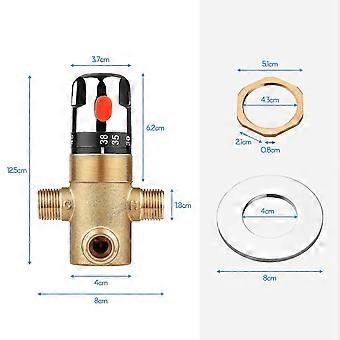 Thermostatic Temperature Control Valve Hot Cold Water Shower Mixer G1/2  Brass Mixing Valve Three-way Shower Diverter Valve For Solar Heating System  Wa