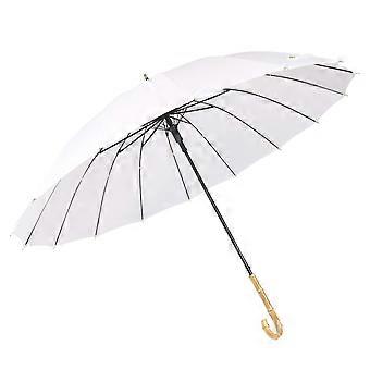 Stick Umbrella,Durable and Strong,Manual  with 16 Ribs White