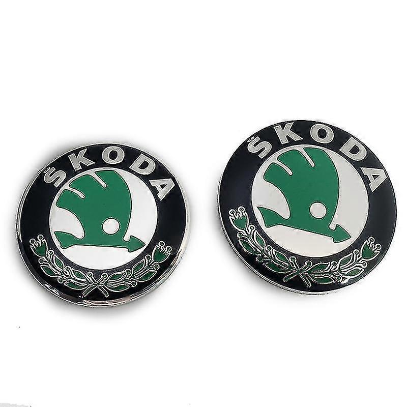 Car Emblem 2pcs For Skoda Models 90mm 80mm Emblem Hood And Trunk Hood