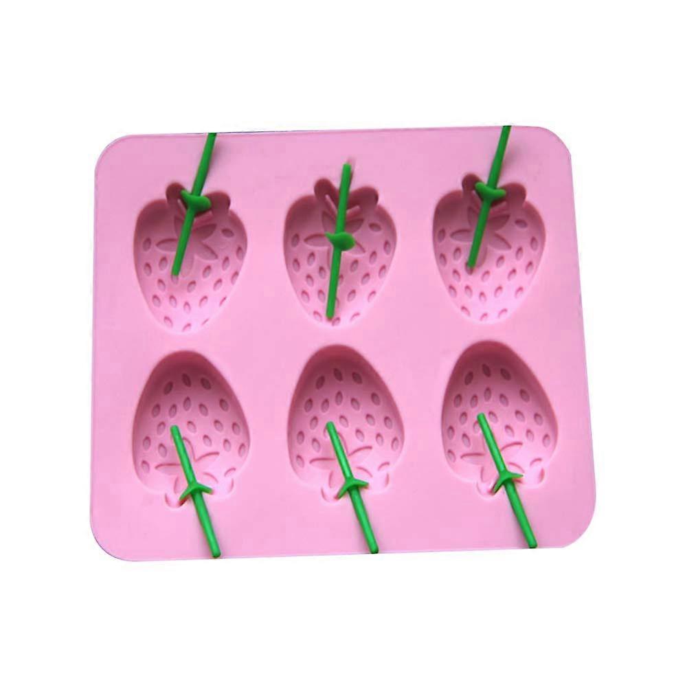 Silicone Strawberry Shape Mold For Ice Frozen Maker Jelly Pudding Craft Soaps Bar Party Drink Mould