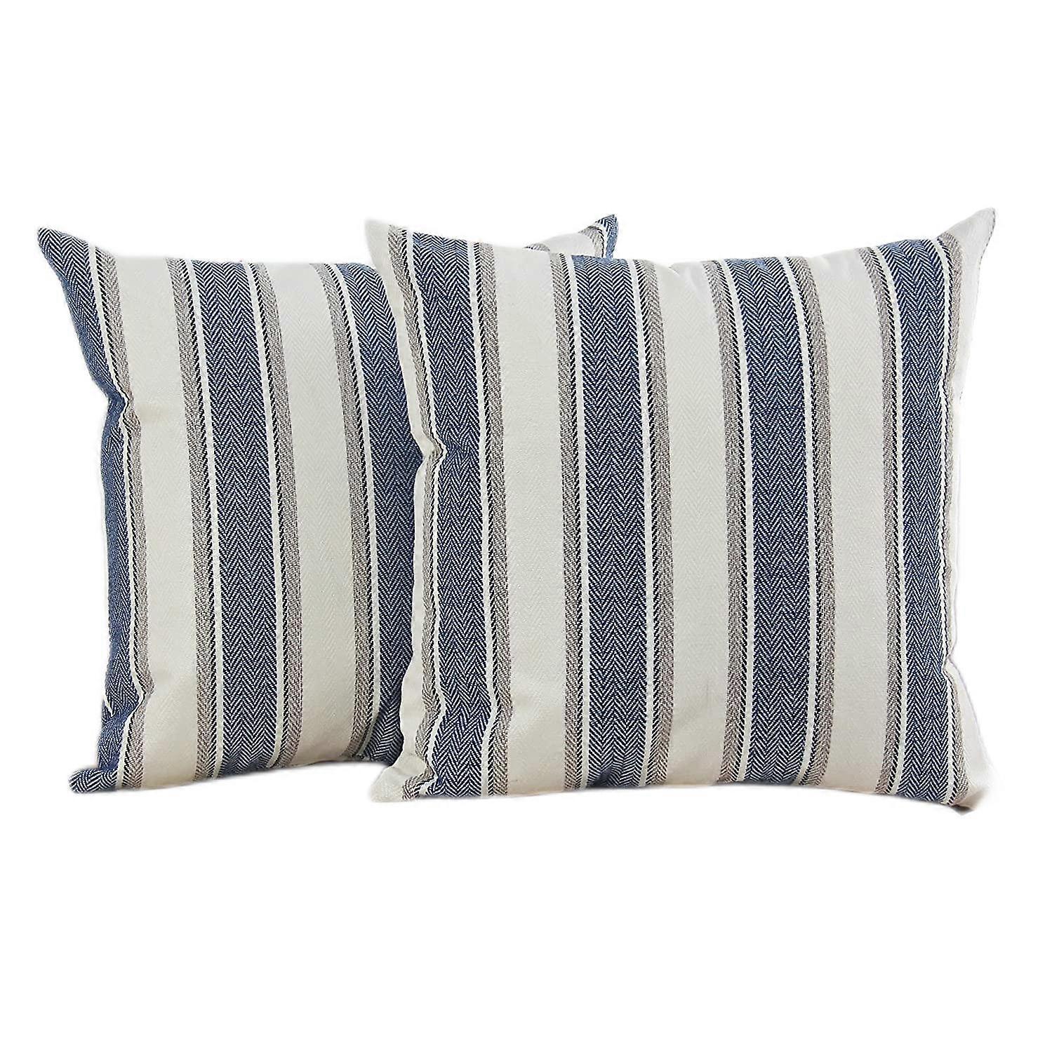 Stripe Throw Pillow Covers Farmhouse fronhas Pack de 2 18 x 18 polegadas