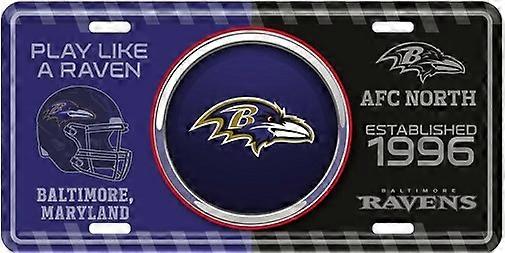 Placa de Licença Baltimore Ravens NFL Bullseye