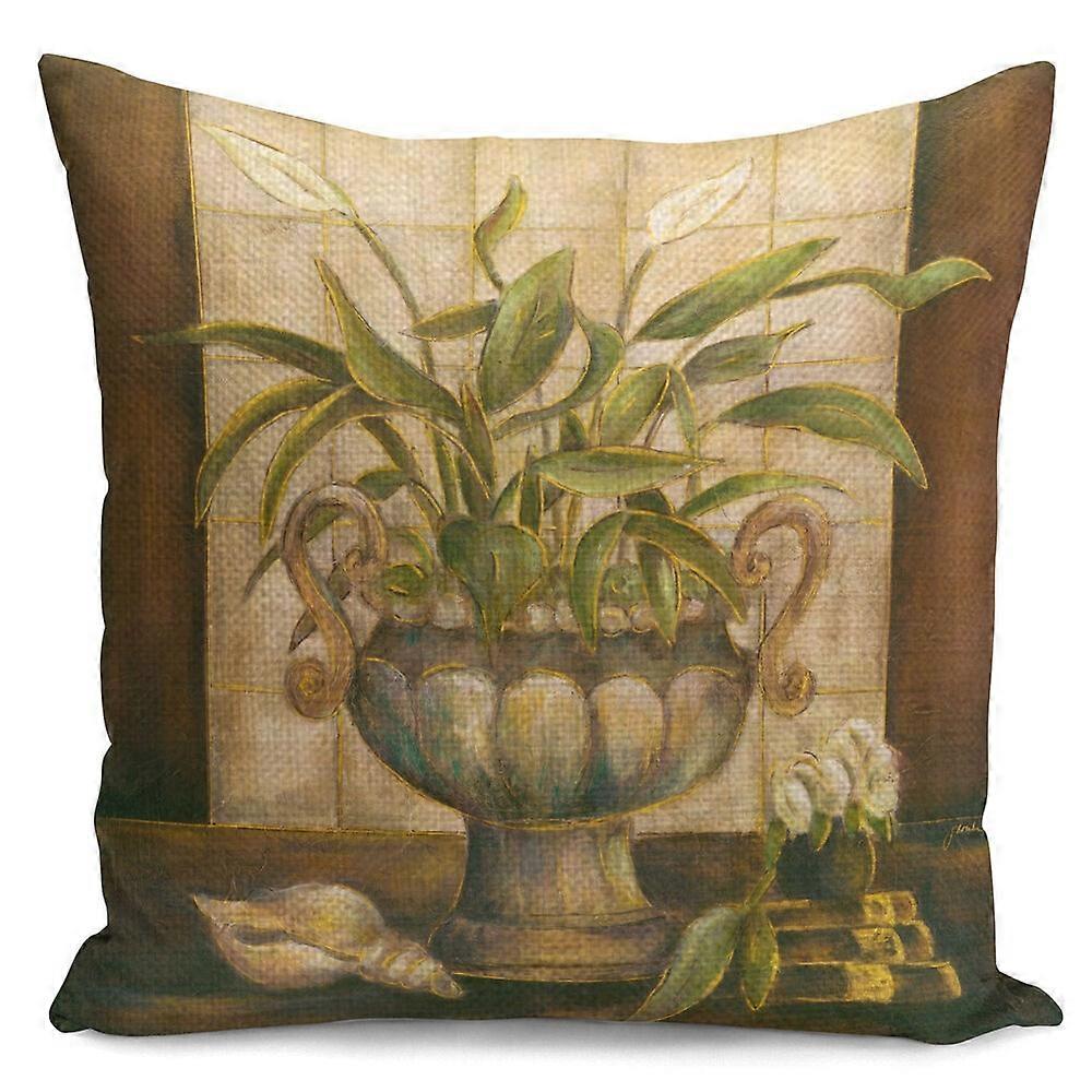 Retro Impresso Fronhas Almofada Capa Vaso com Flores Carro Sofá Fronha Capa Design 849