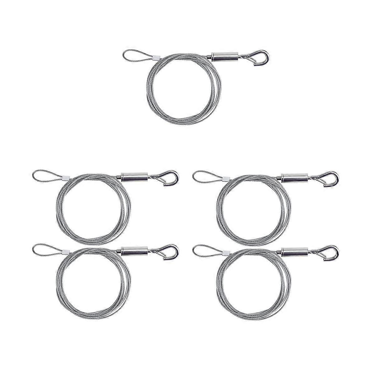 Sada 5 drátů na zavěšení obrázků, nerezová ocel 2M x 1,5mm s drátěným nastavitelným háčkem a lištou