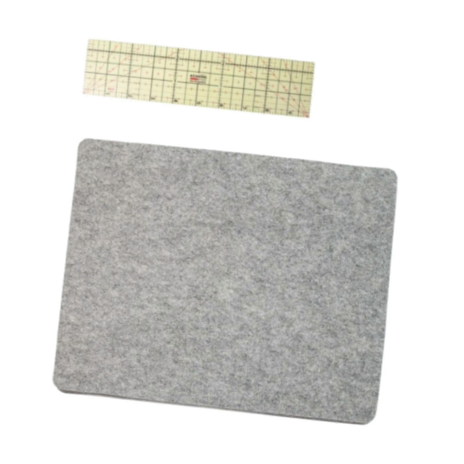 Ironing Mat Hot Ironing Ruler Desktop Felt Iron Board Mat for Sewing Cutting Set A