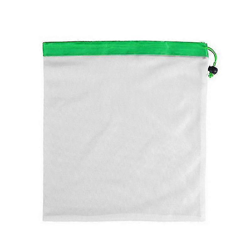 Reusable Fruit And Vegetable Net Bags Patchwork Polyester Mesh Vegetable And Fruit Bags Reusable Drawstring Net Bags (1set (12pcs)
