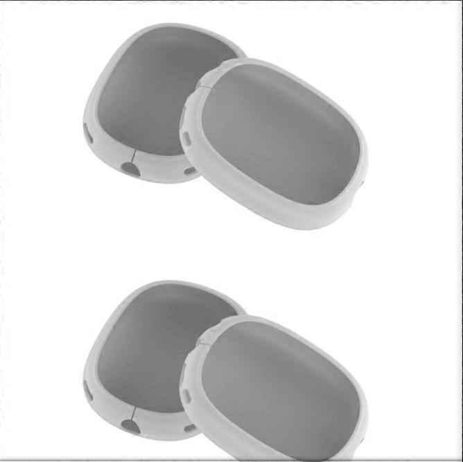 2pieces  Protective Sleeve Case Cover Compatible for Silicone Full Coverage AirPod Max Headset Silicone Full Coverage Shockproof Casegrey